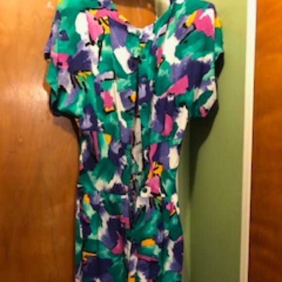 sz 16 ladies multi color sleeveless dress - Picture 3 of 5